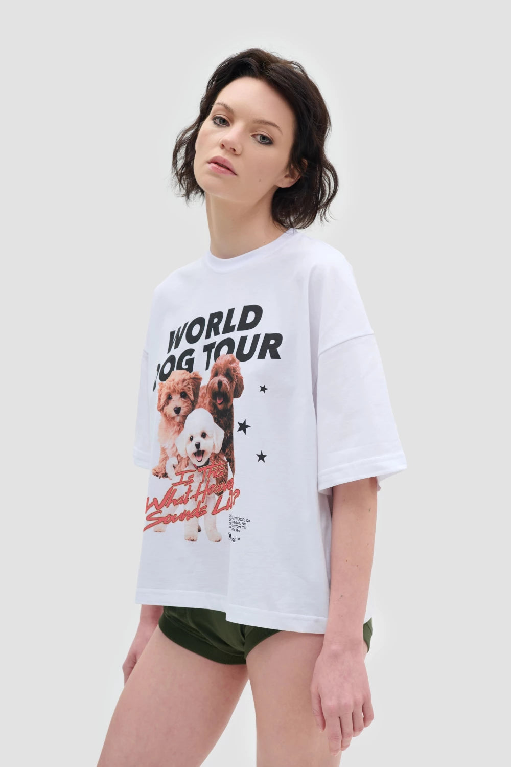 KEEPSTYLE футболка “world dog tour” у білому кольорі