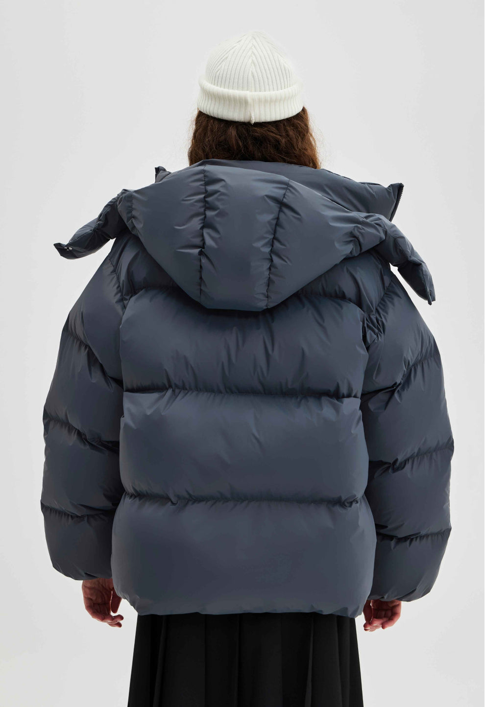 BE OM ПУХОВИК ОВЕРСАЙЗ ГРАФІТОВИЙ