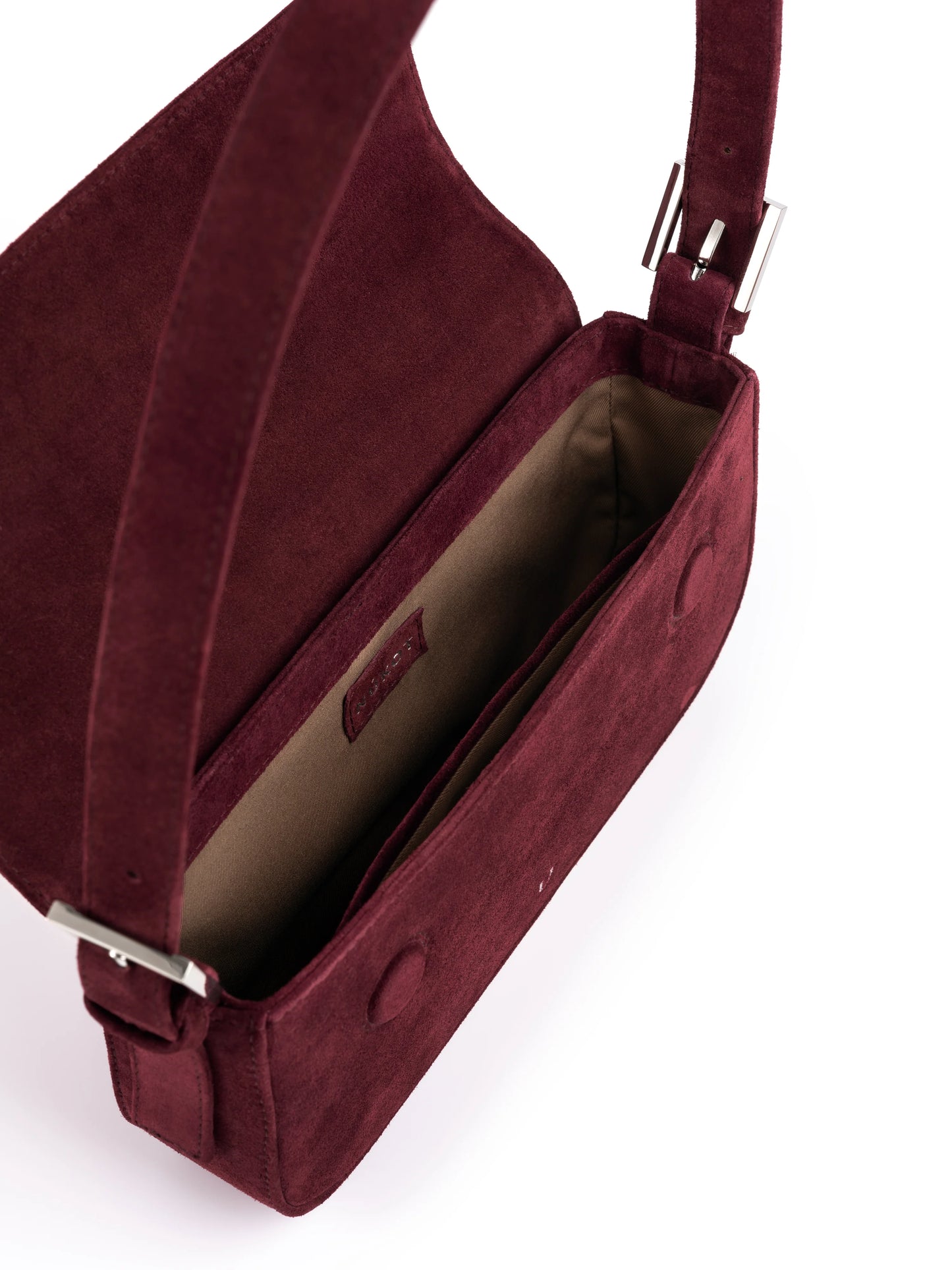 NUKOT BAGUETTE BAG SUEDE BURGUNDY