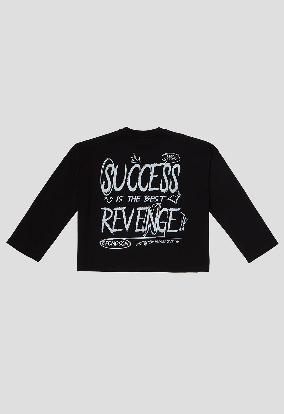 BE OM ЛОНГСЛІВ ОВЕРСАЙЗ ВКОРОЧЕНИЙ ЧОРНИЙ SUCCESS