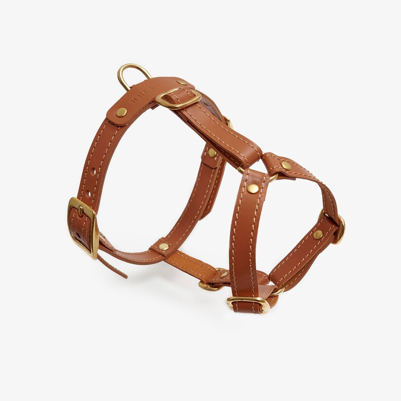 CHOU CHOU Шлея для собак шкіряна анатомічна руда "Classy"