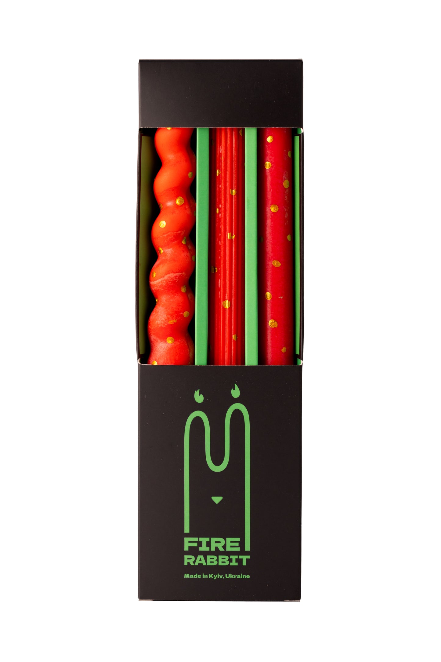 FIRE RABIT Сет свічок Dotted Taper червоного кольору