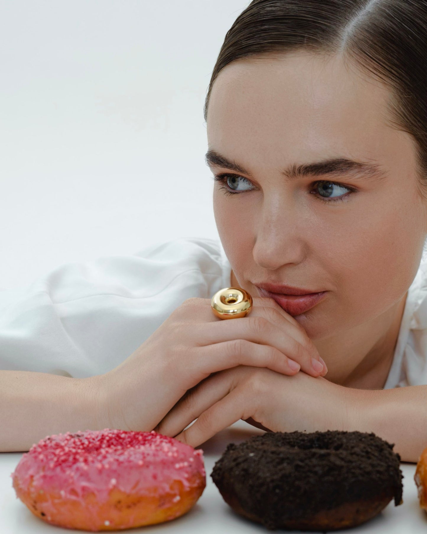 FORMI Каблучка Donut Big срібна з позолотою
