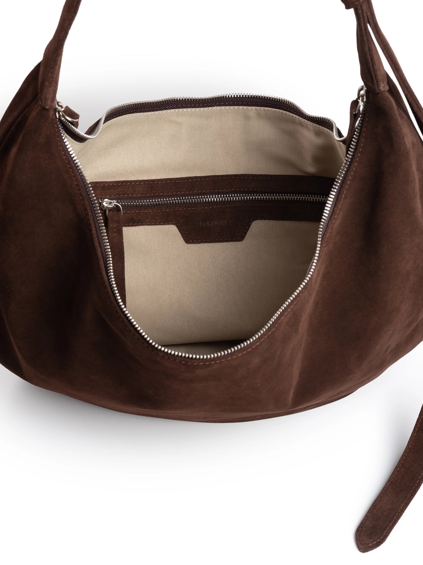 NUKOT HOBO DROP BAG SUEDE CHOCO