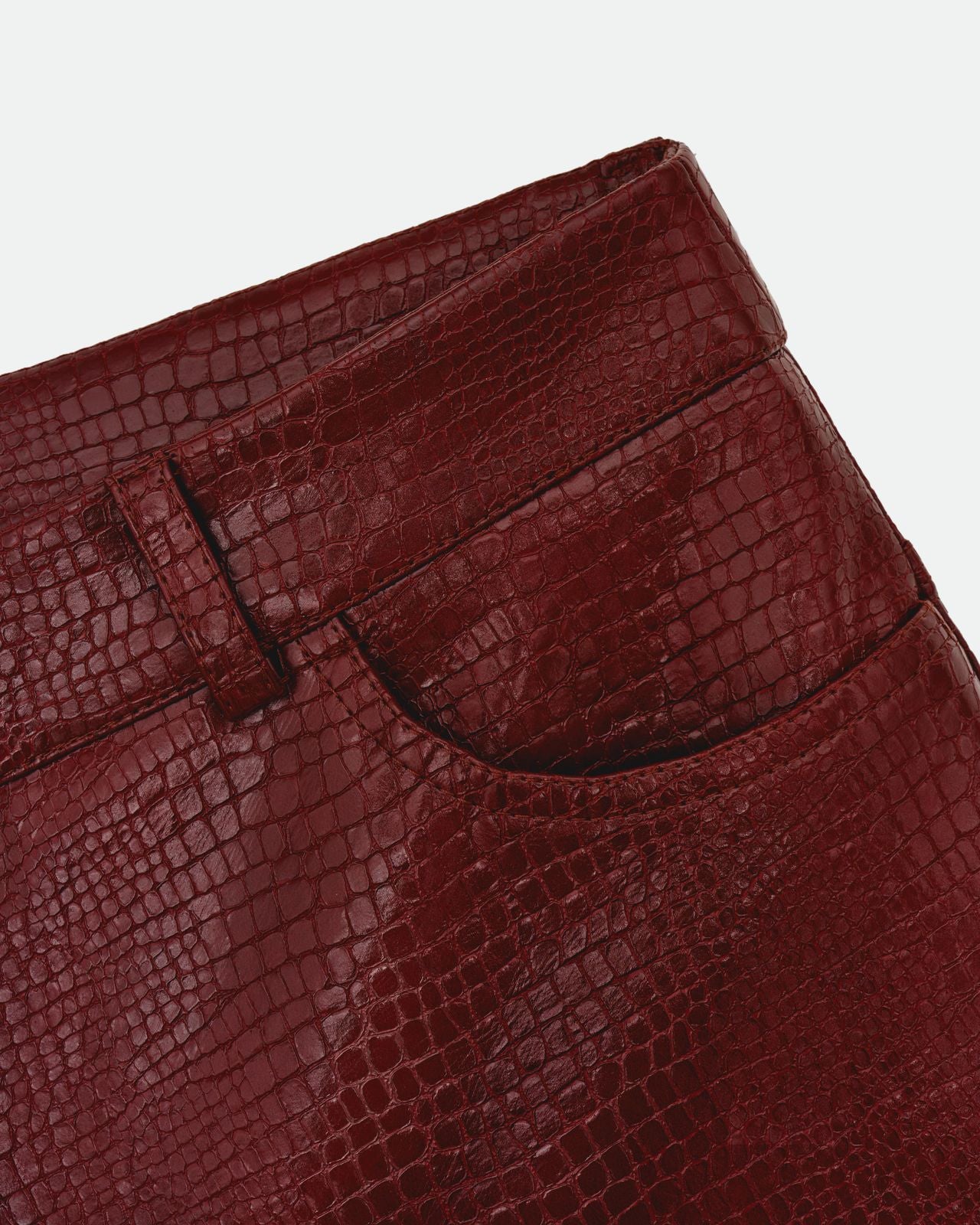 COOSH ШТАНИ З ФАКТУРНОЇ ЕКОШКІРИ, бордові