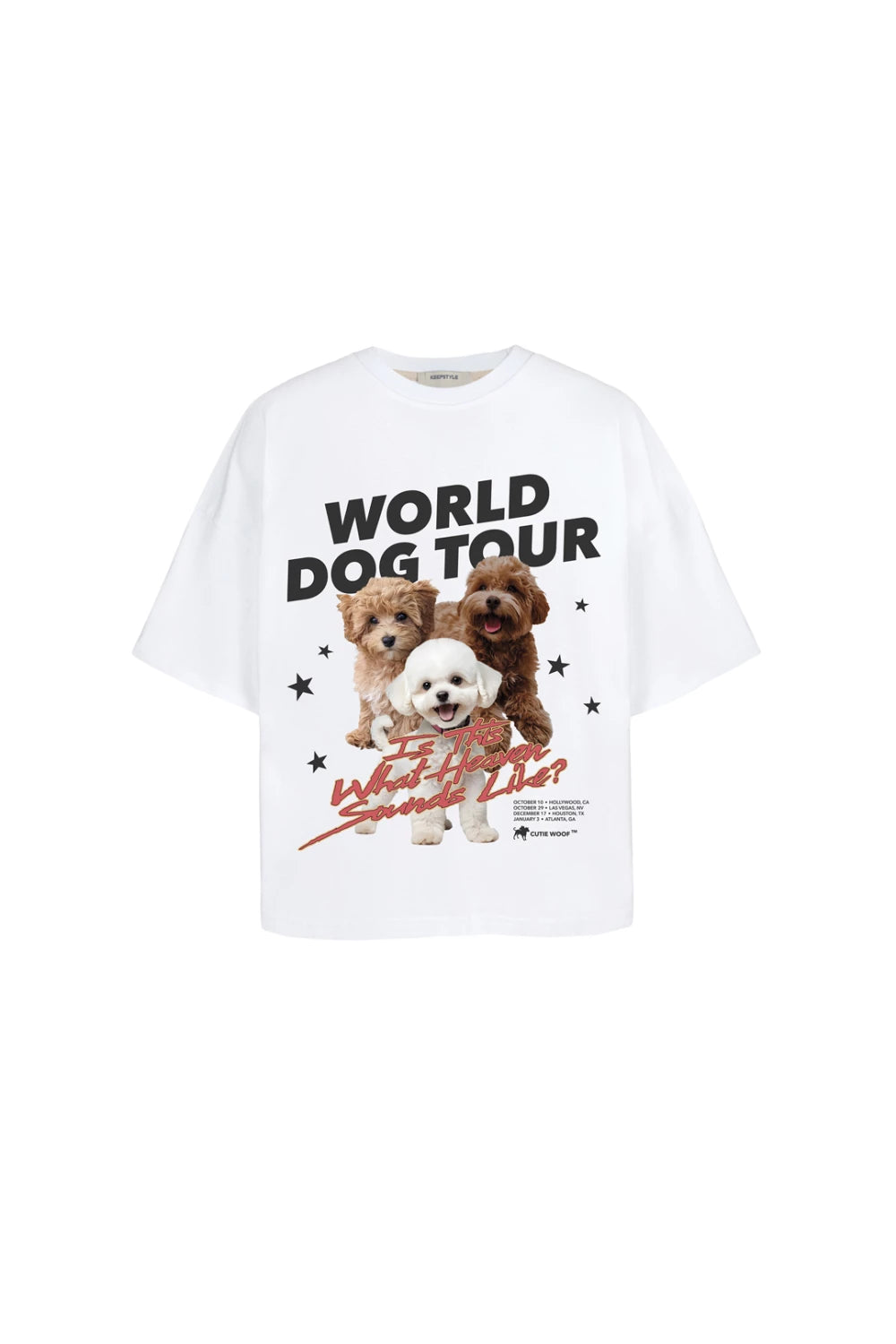 KEEPSTYLE футболка “world dog tour” у білому кольорі