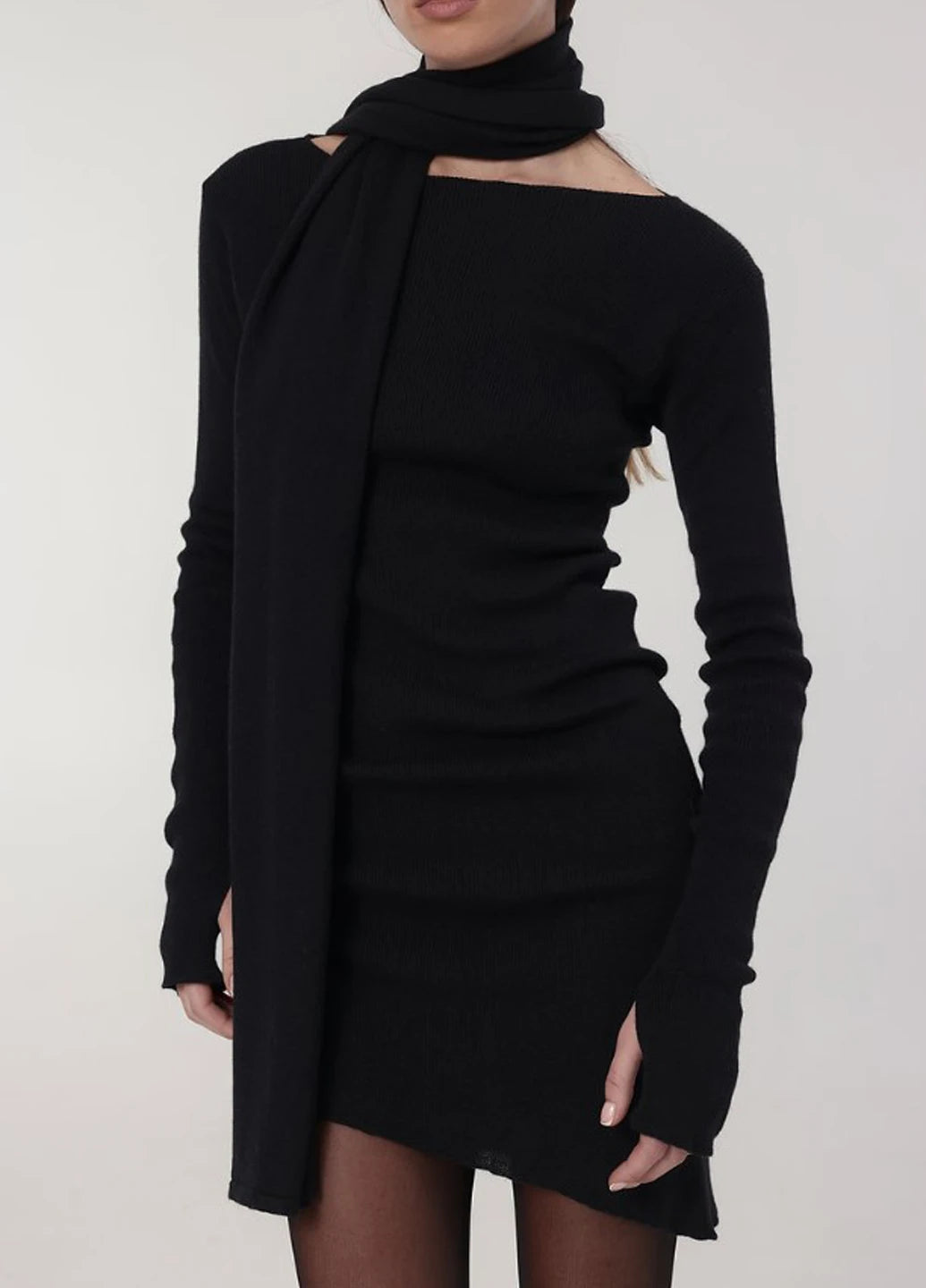 KNITLAB МЕРИНОСОВА МІНІ-СУКНЯ З ШАРФОМ