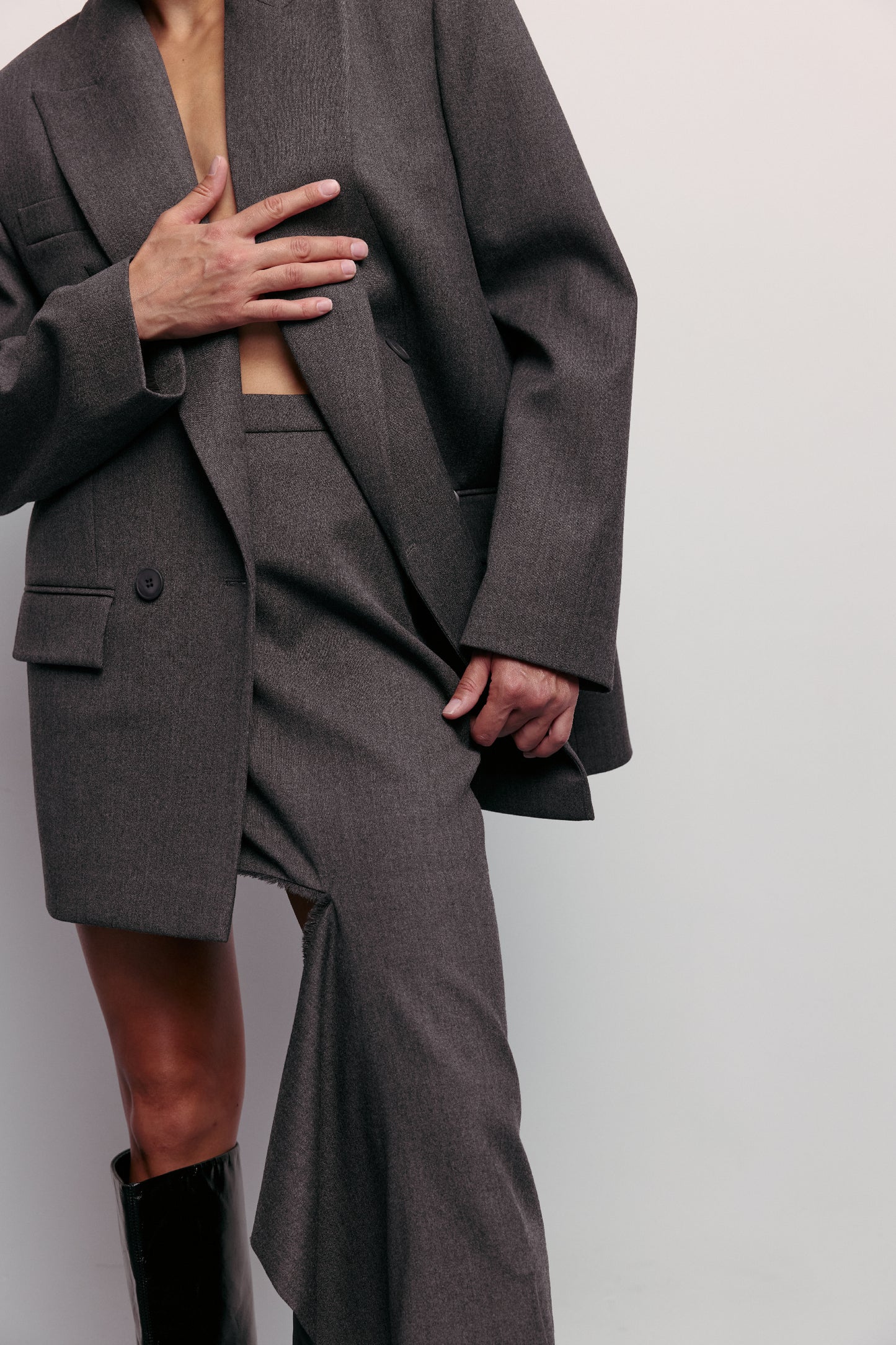 BAZHANE ЖАКЕТ ВОВНЯНИЙ ДВОБОРТНИЙ ОВЕРСАЙЗ З ПІДПЛІЧНИКАМИ