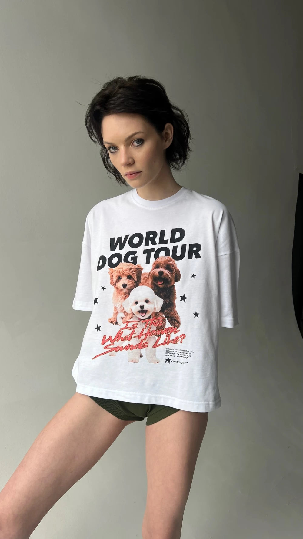 KEEPSTYLE футболка “world dog tour” у білому кольорі