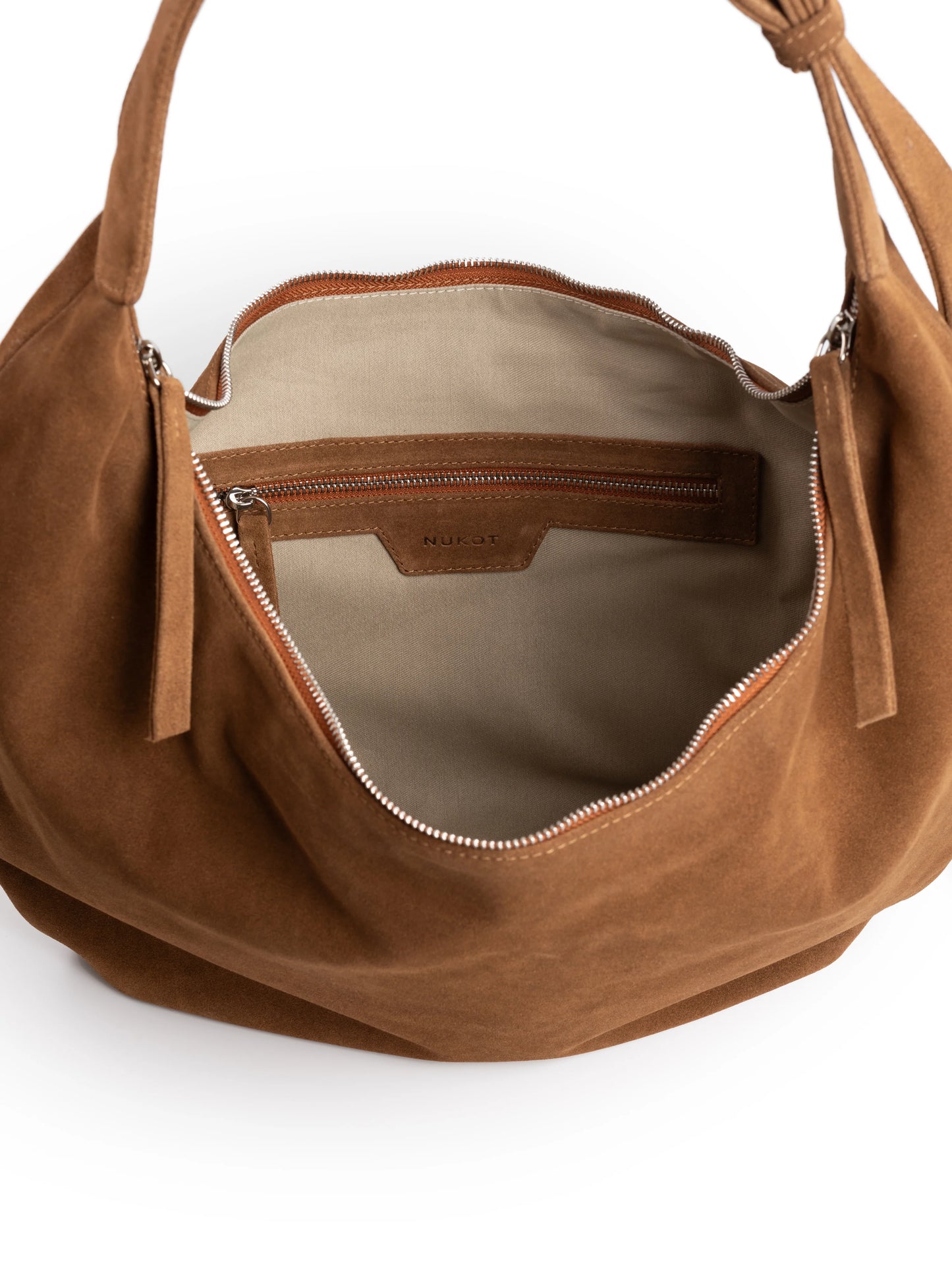 NUKOT HOBO DROP BAG SUEDE TOFFEE