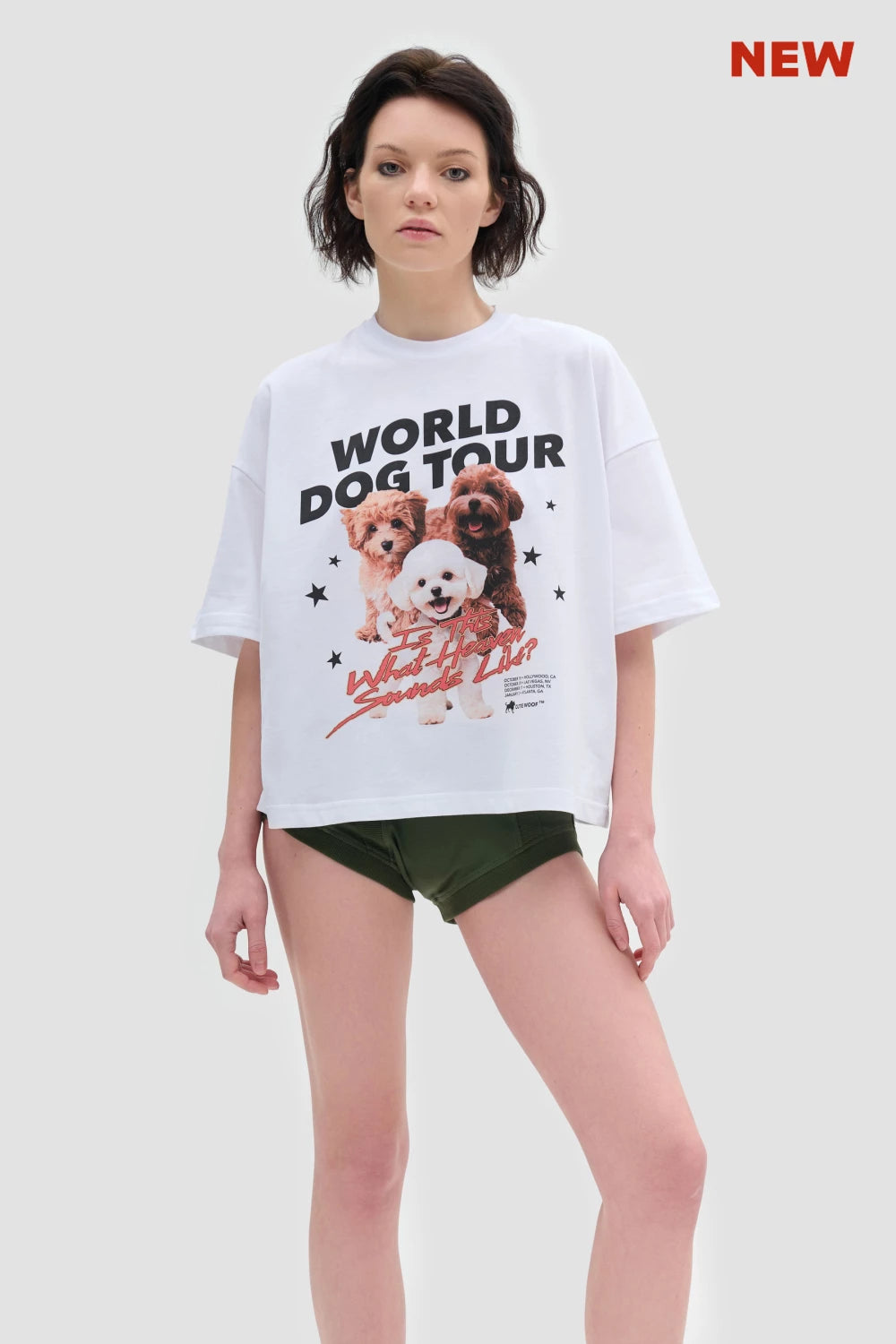 KEEPSTYLE футболка “world dog tour” у білому кольорі