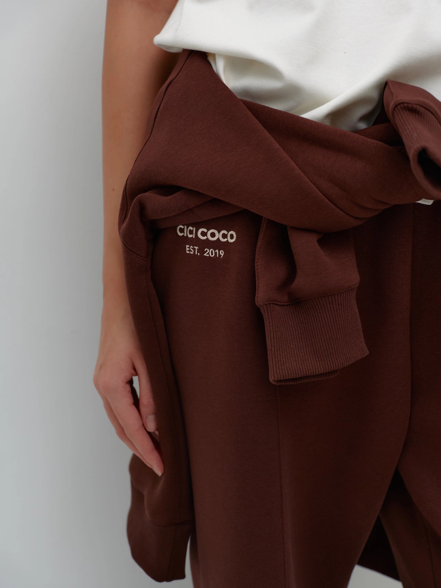 CICI COCO ШТАНИ УТЕПЛЕНІ З ВИШИВКОЮ КОРИЧНЕВІ
