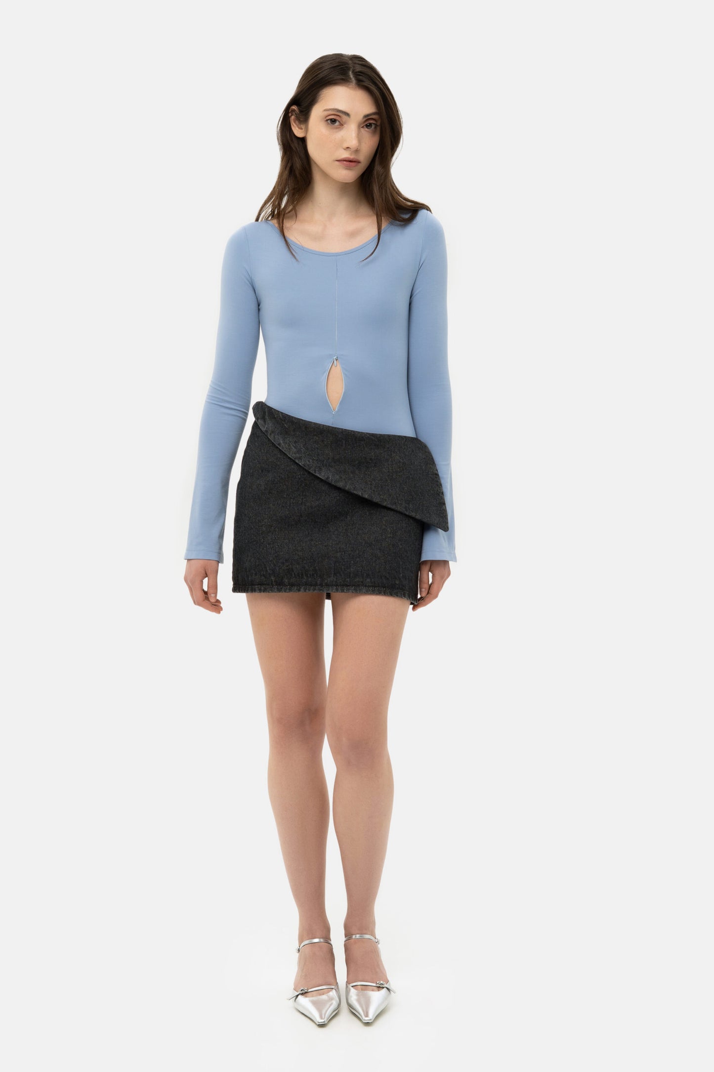 MATCH DENIM Mini black skirt