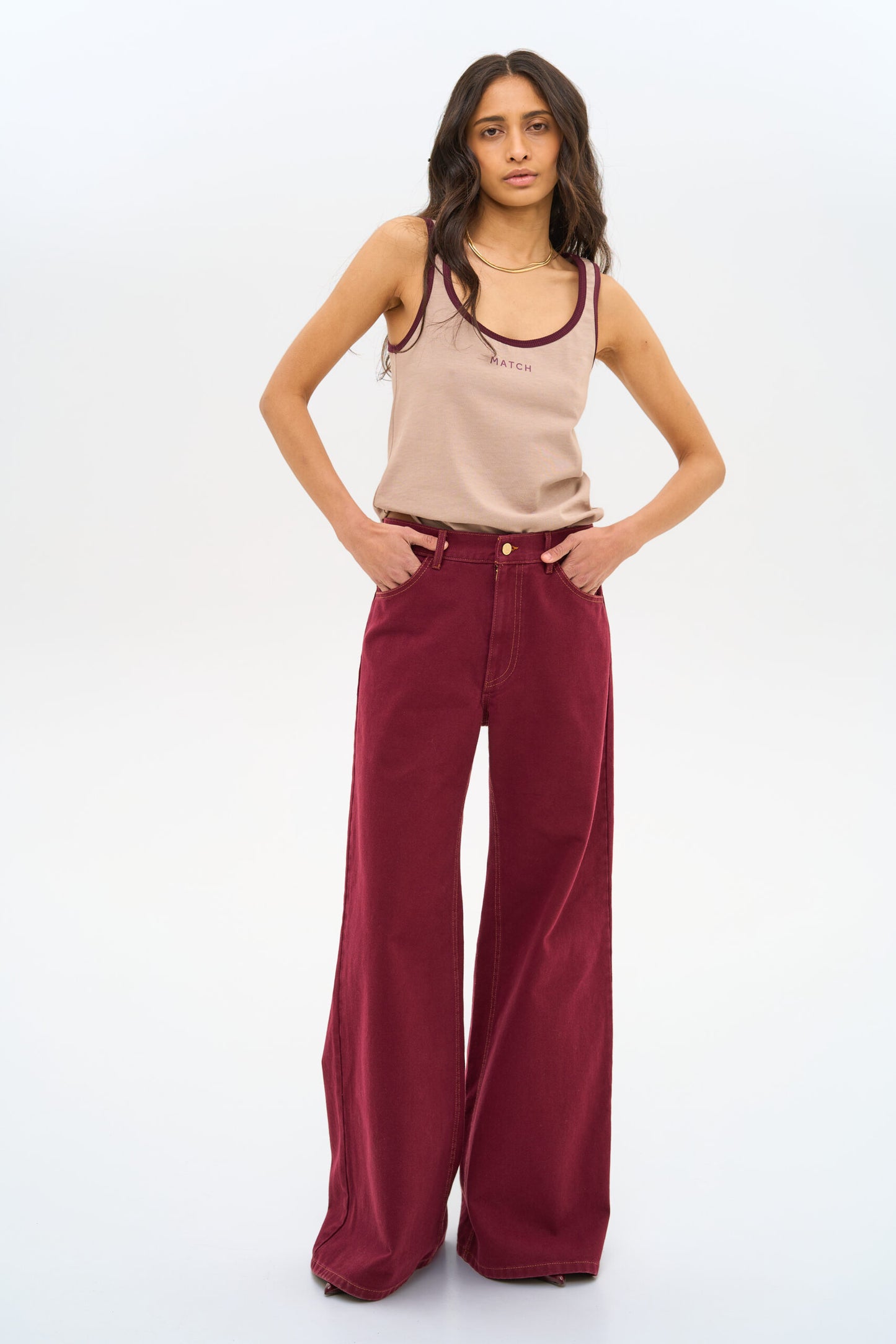 MATCH DENIM Cappuccino Top