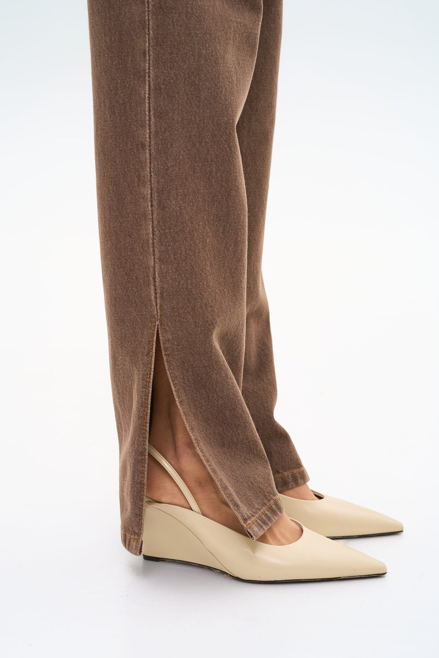 MATCH DENIM Джинси Brown With Cuts