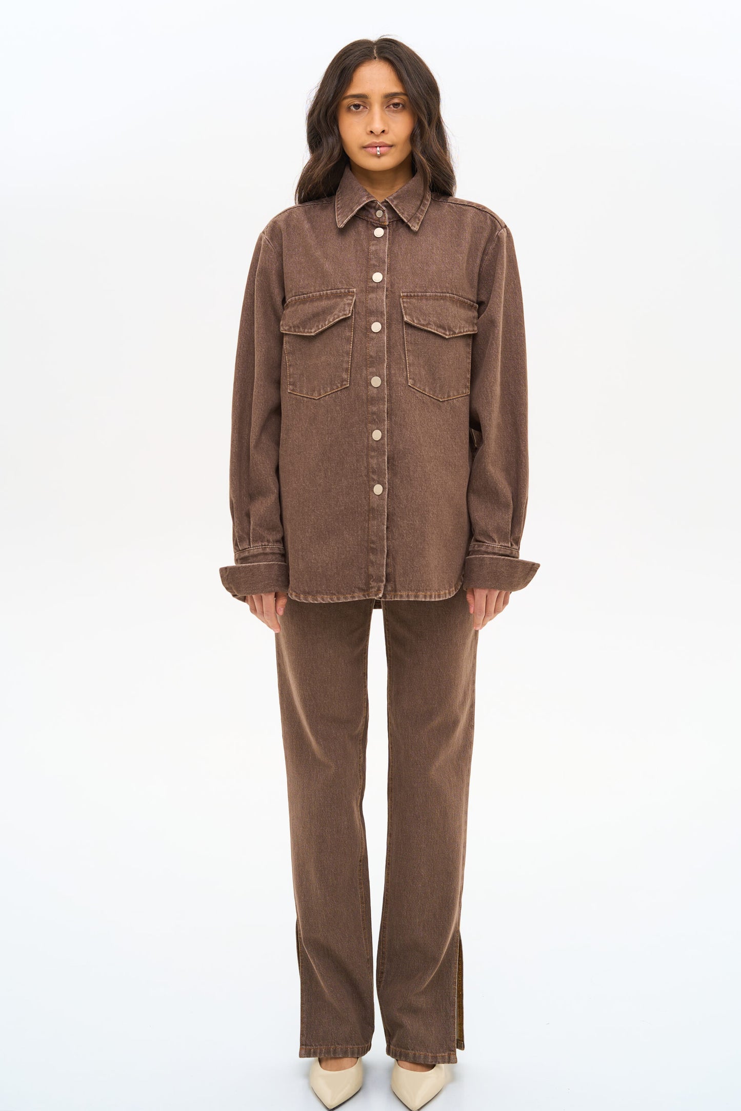 MATCH DENIM Сорочка Brown Denim