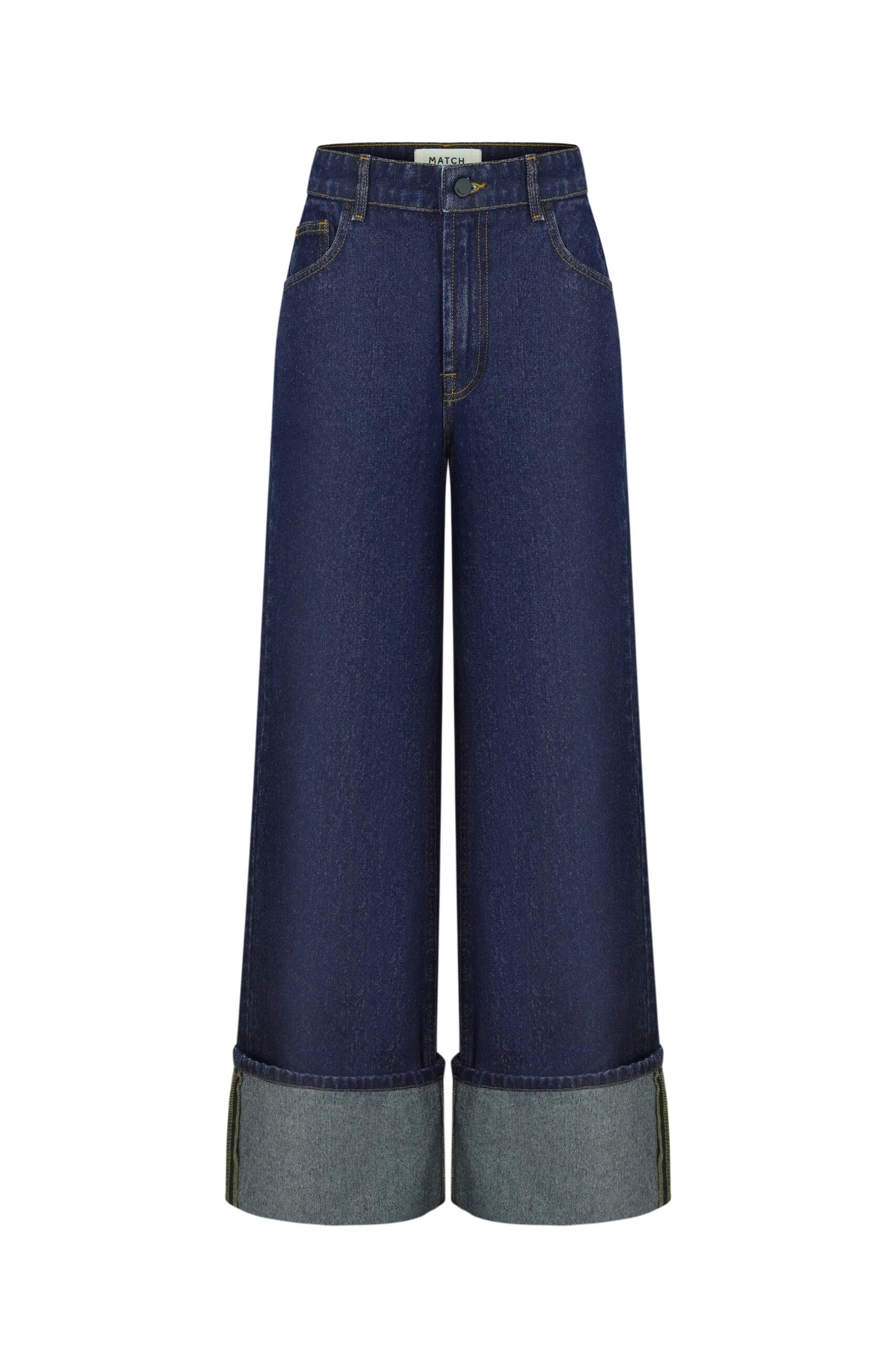 MATCH DENIM Indigo Roll-Up Jeans