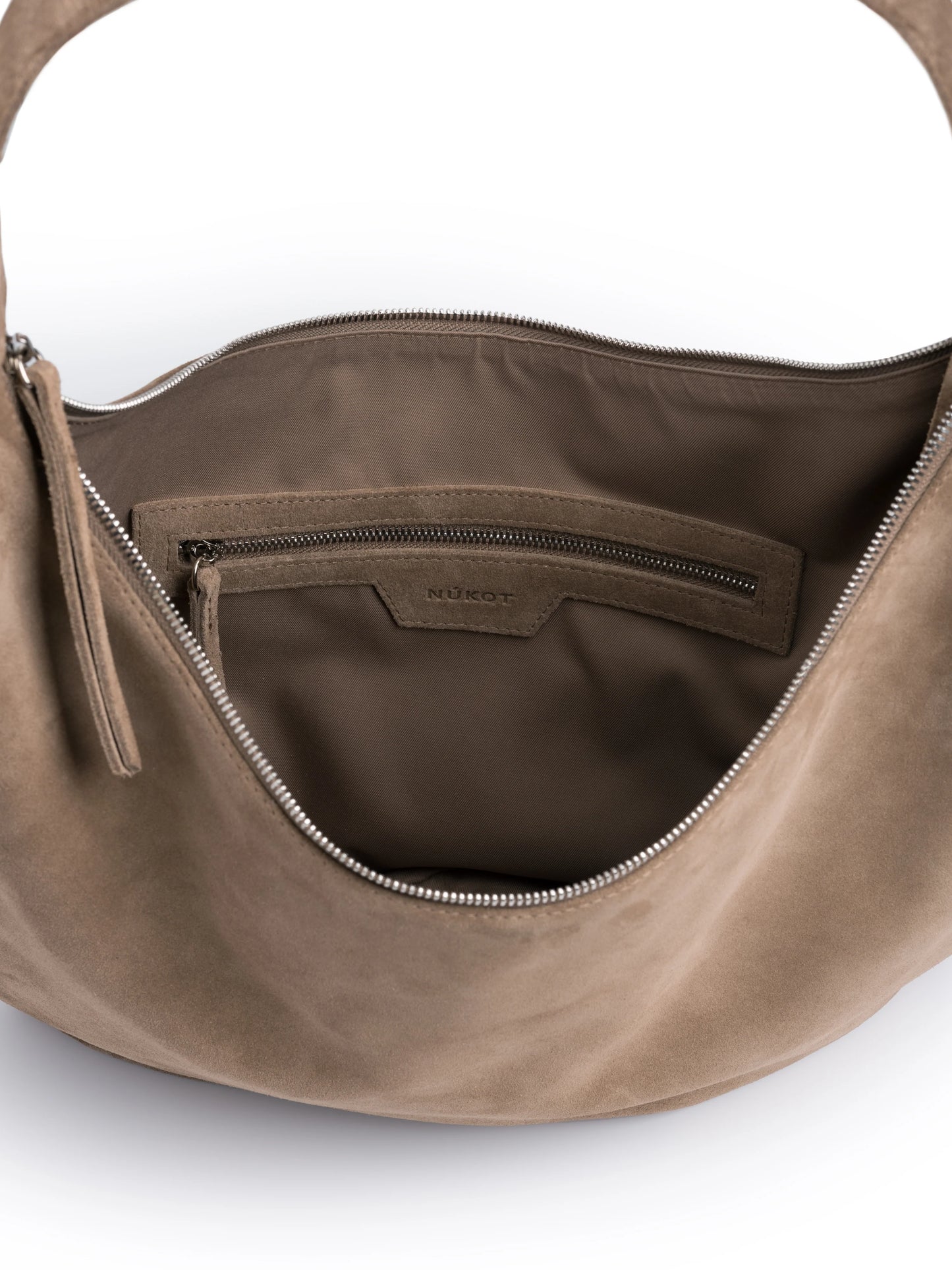 NUKOT HOBO DROP BAG SUEDE DARK BEIGE