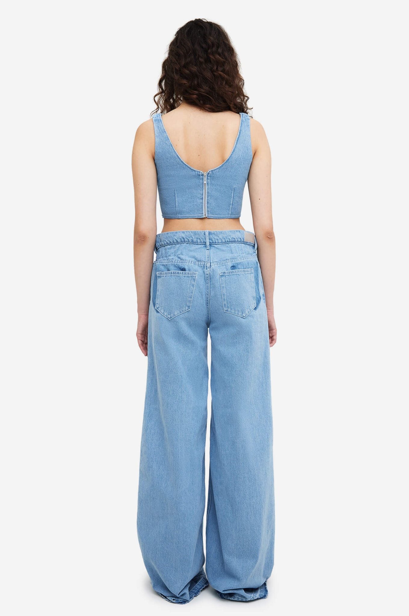 MATCH DENIM Elastic Waist Jeans in Light Blue