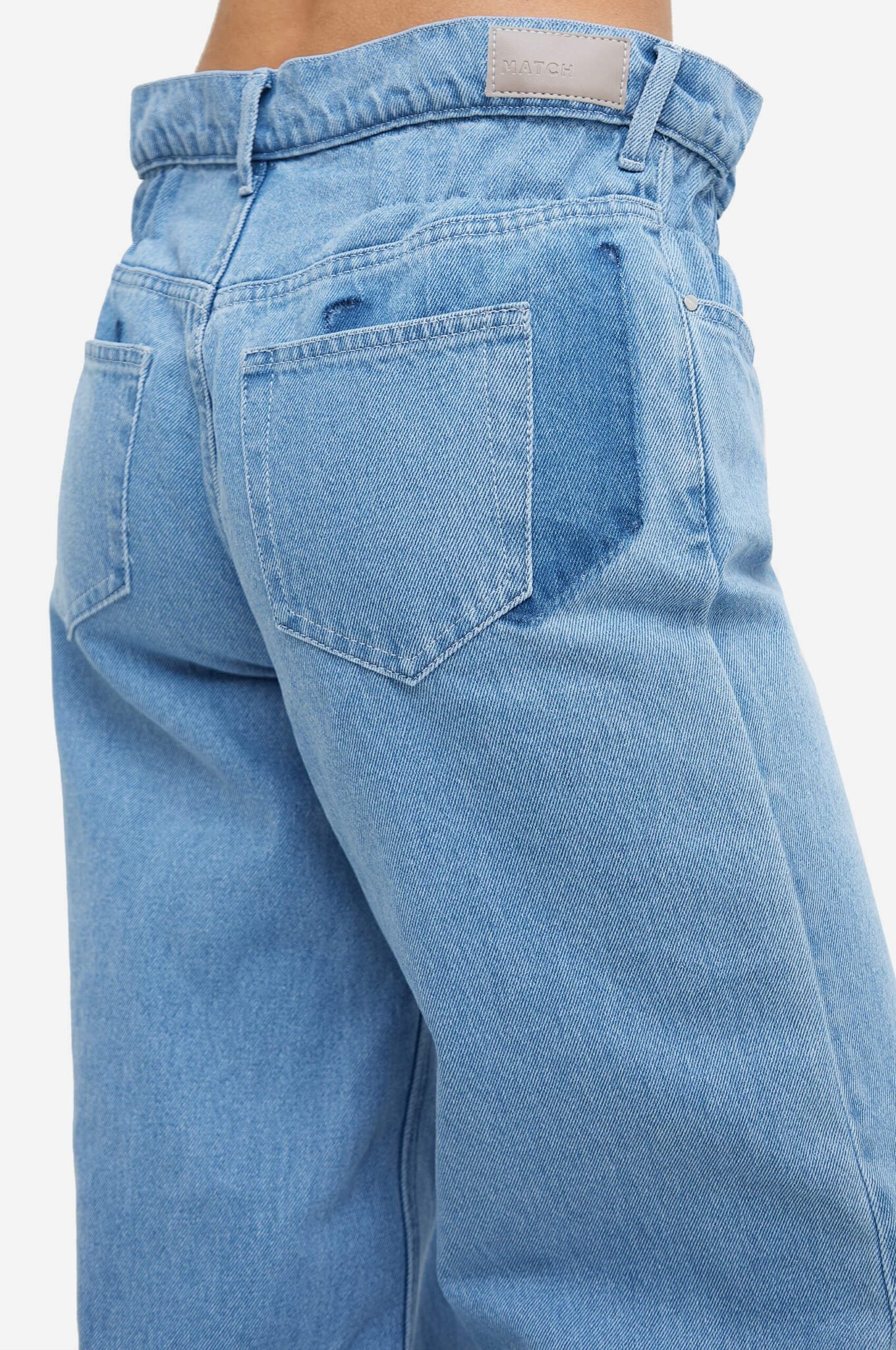 MATCH DENIM Elastic Waist Jeans in Light Blue