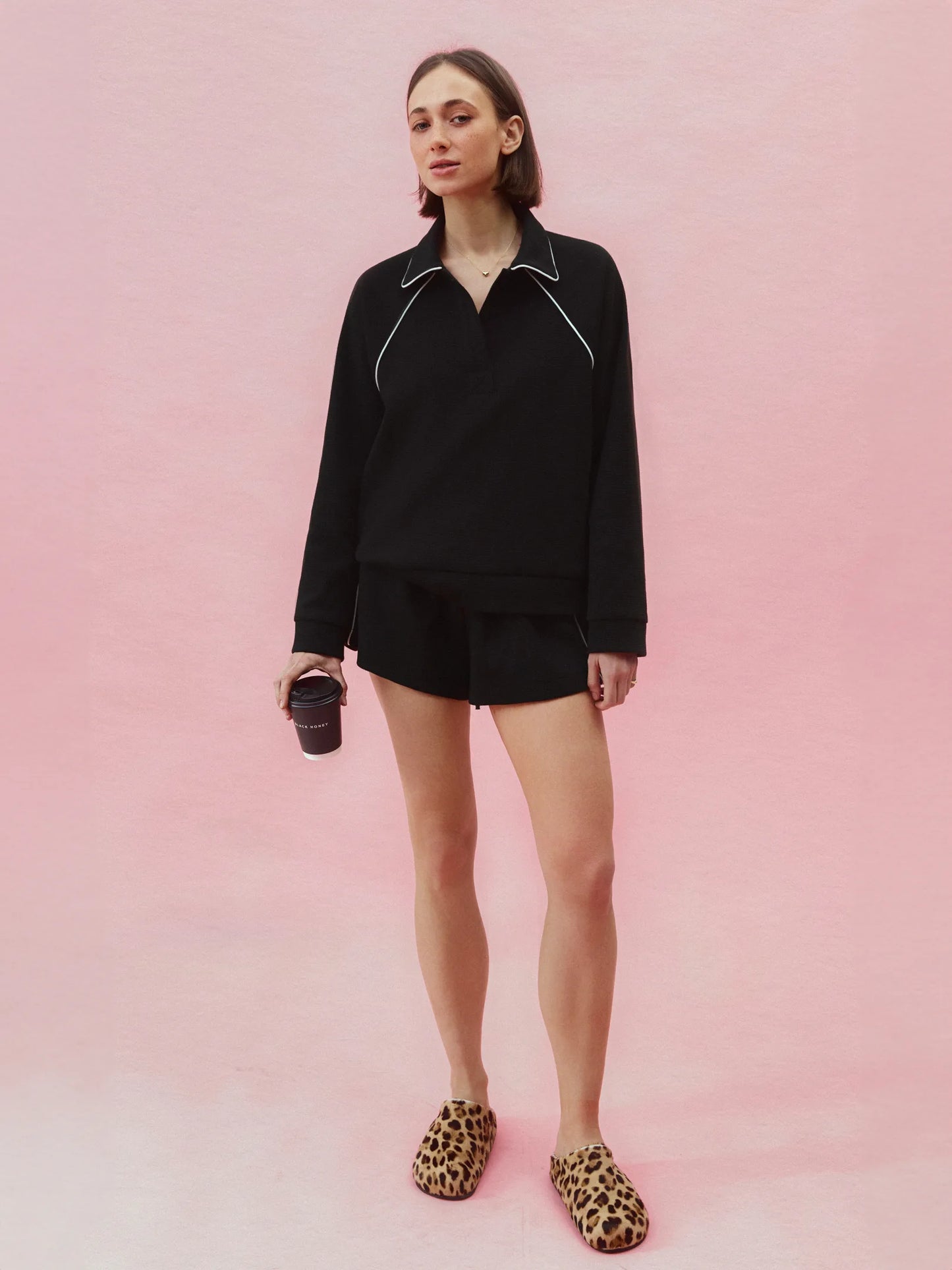 MOCKO Чорний світшот-поло Cammelia