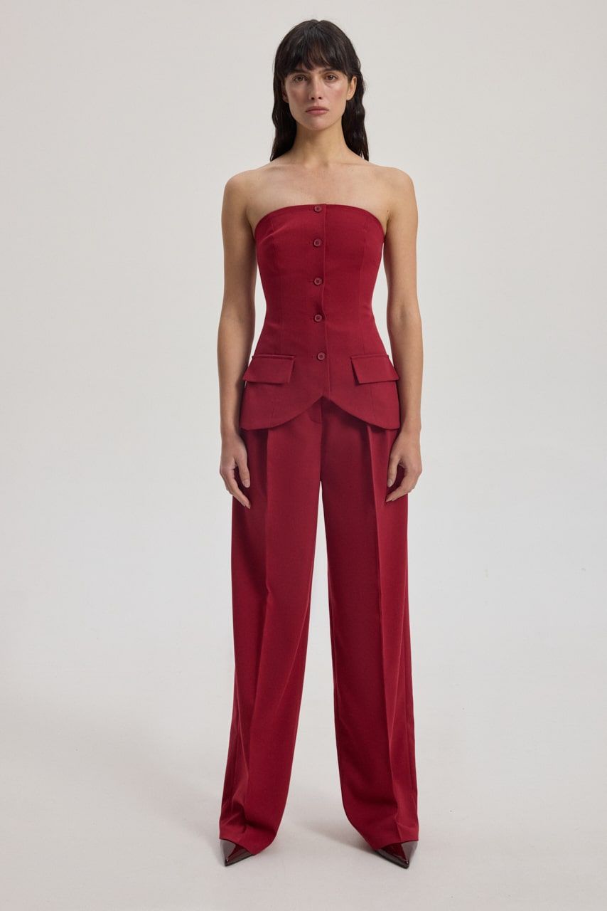 COOSH ШТАНИ ПАЛАЦЦО BASIC, бордо