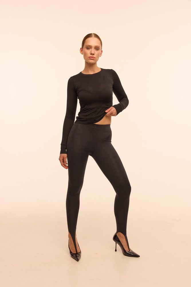 HEY BECCA Легінси зі штрипками на пальчик Beatrice black