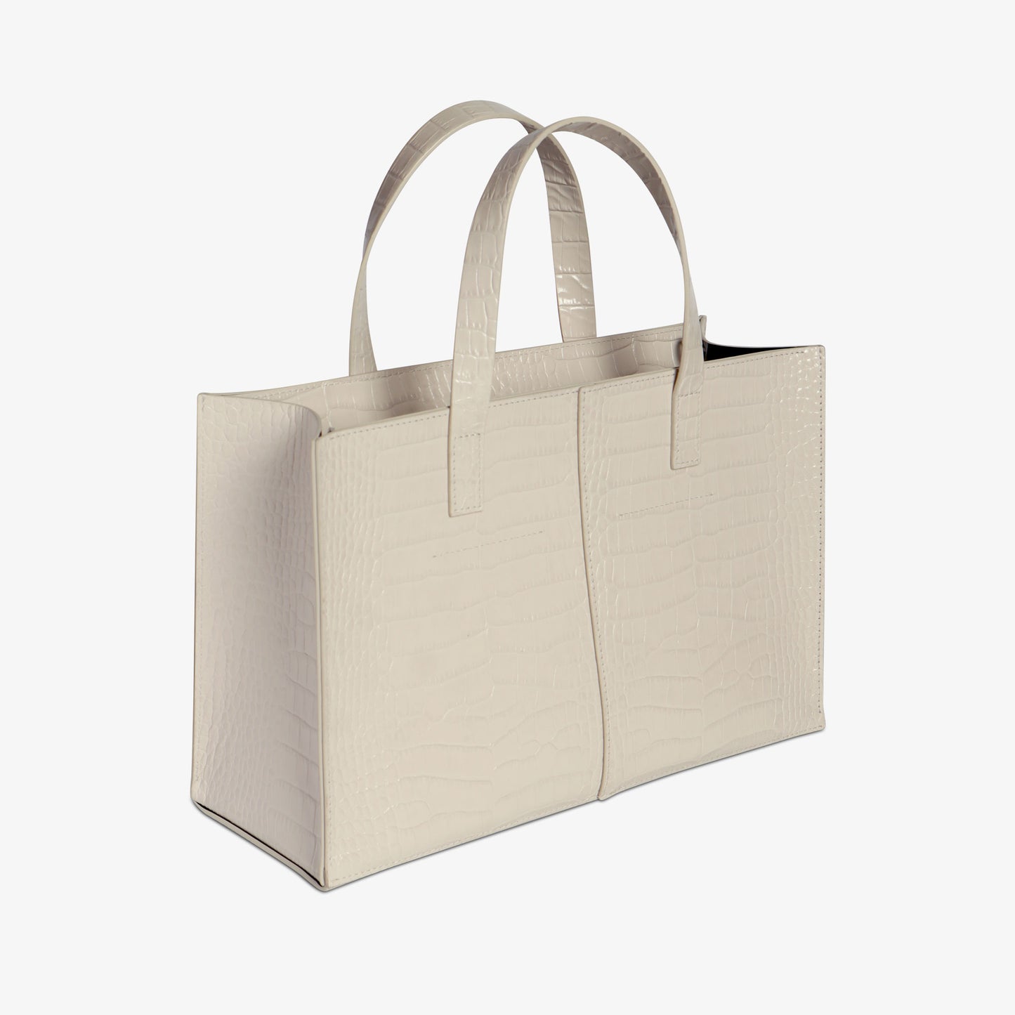 Kate Kore Square Tote Croco Ivory