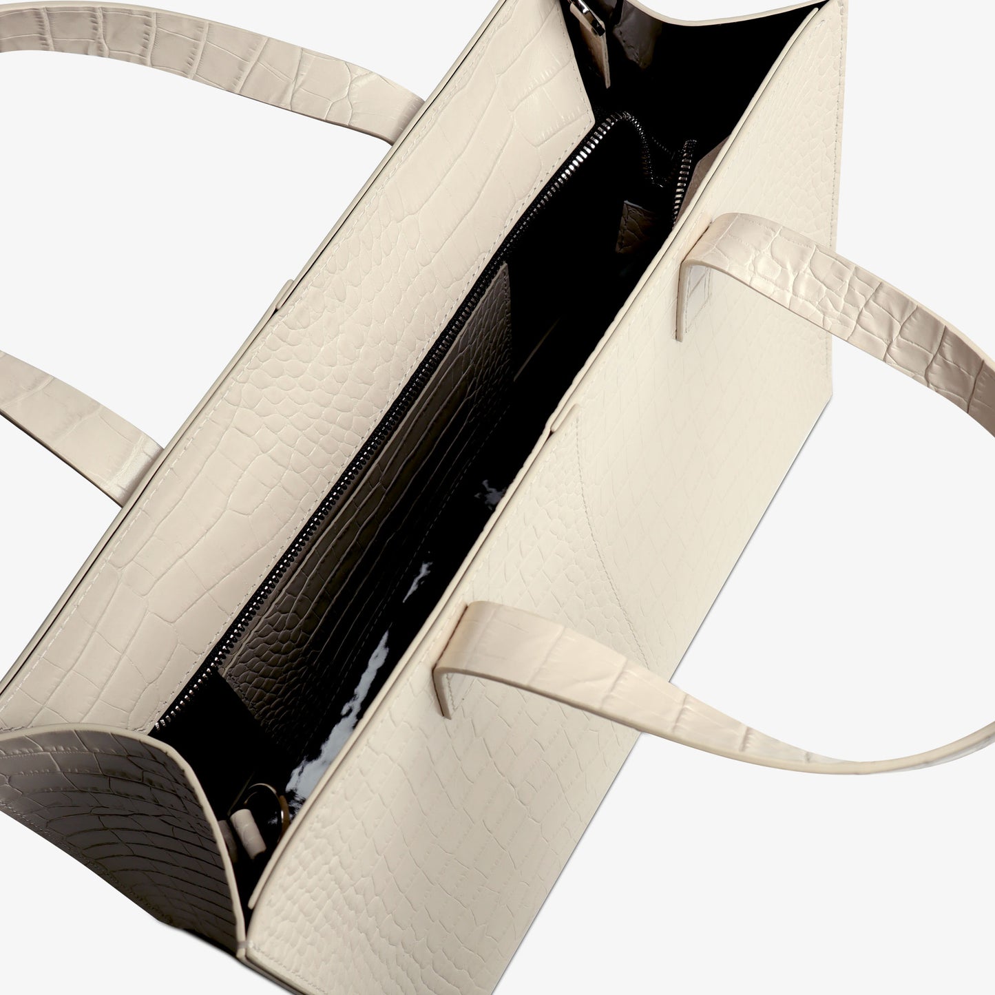 Kate Kore Square Tote Croco Ivory
