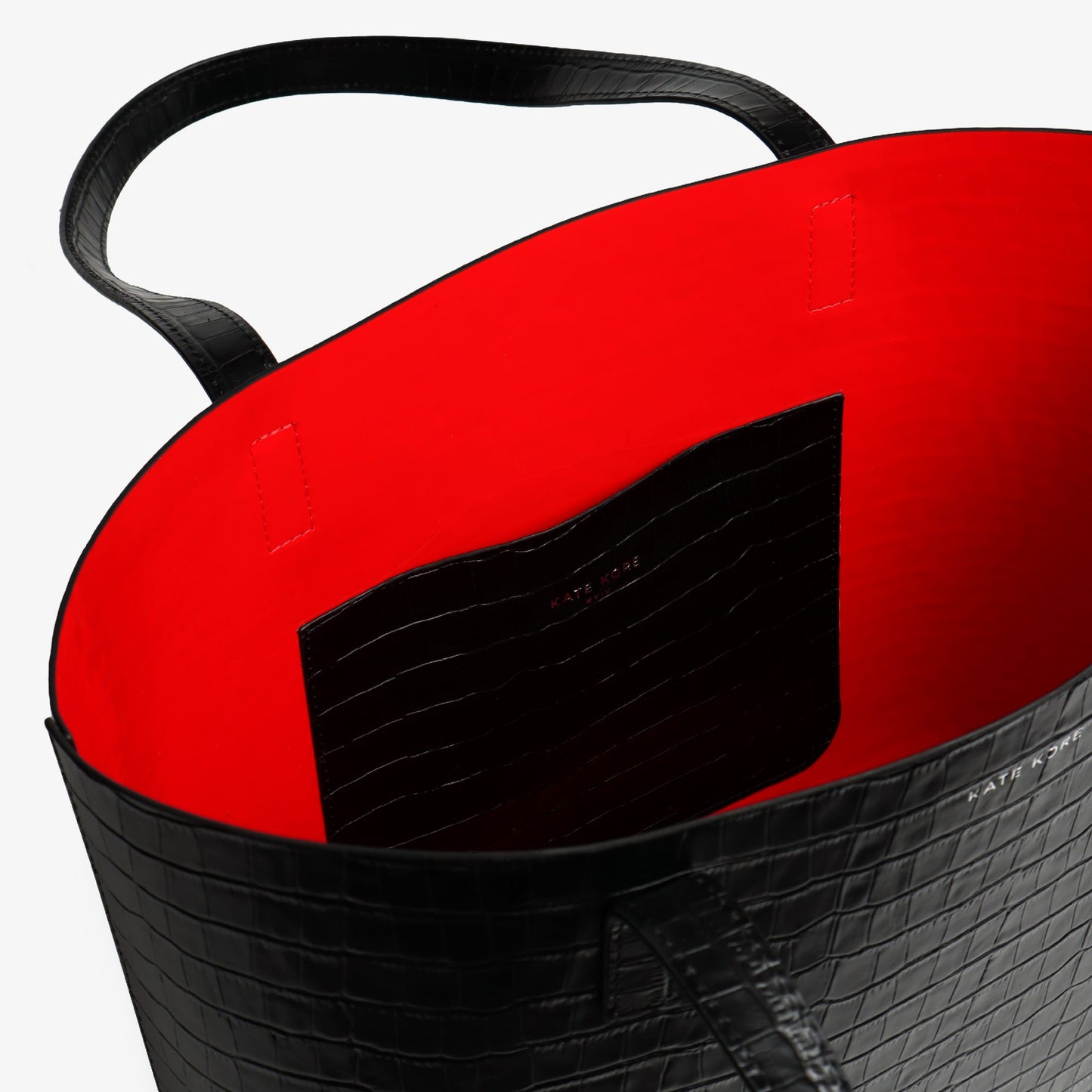 Kate Kore Croco Tote Black / Rossa