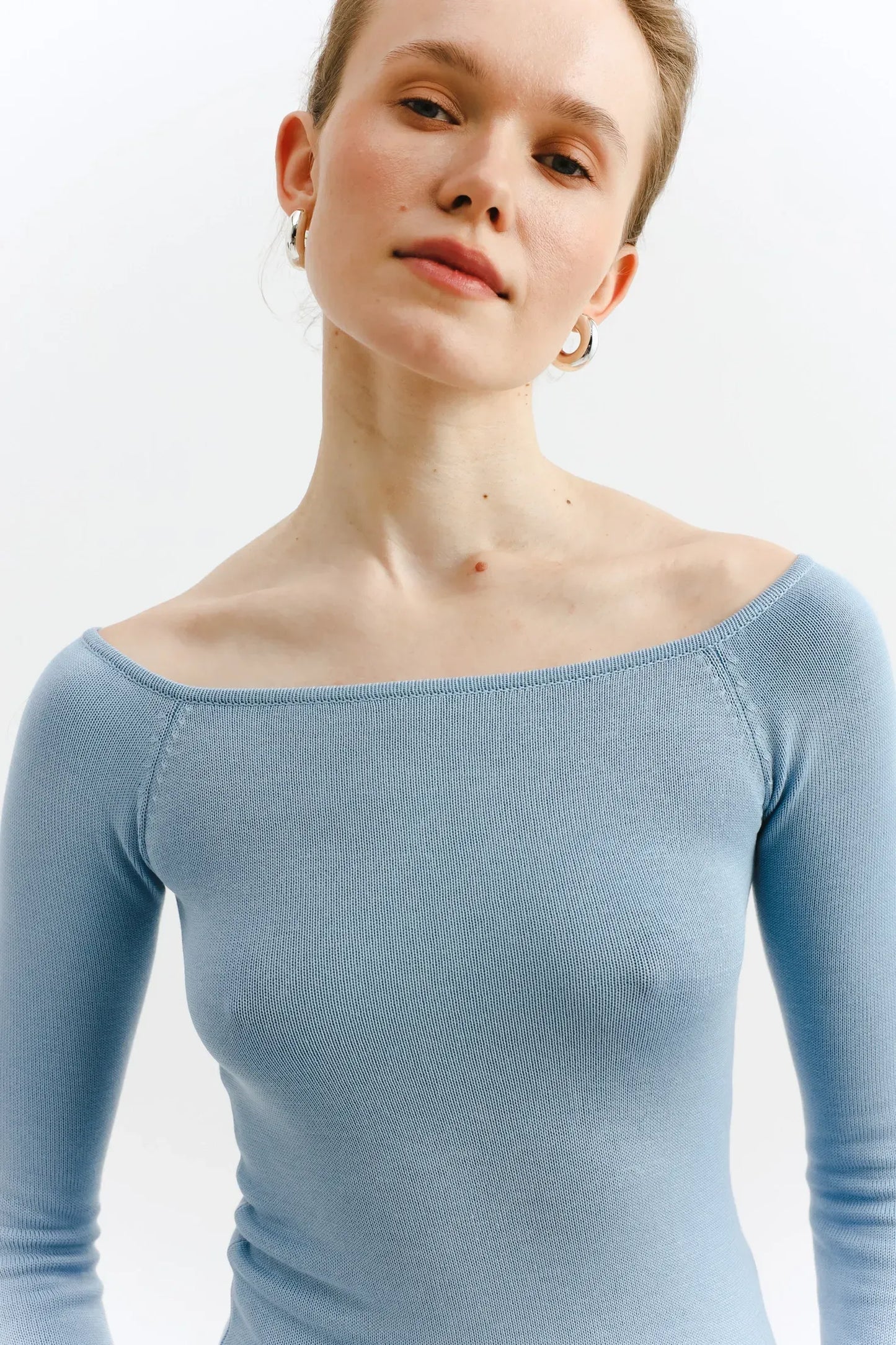 Wool Happen Лонгслів Daisy з рюшами блакитний
