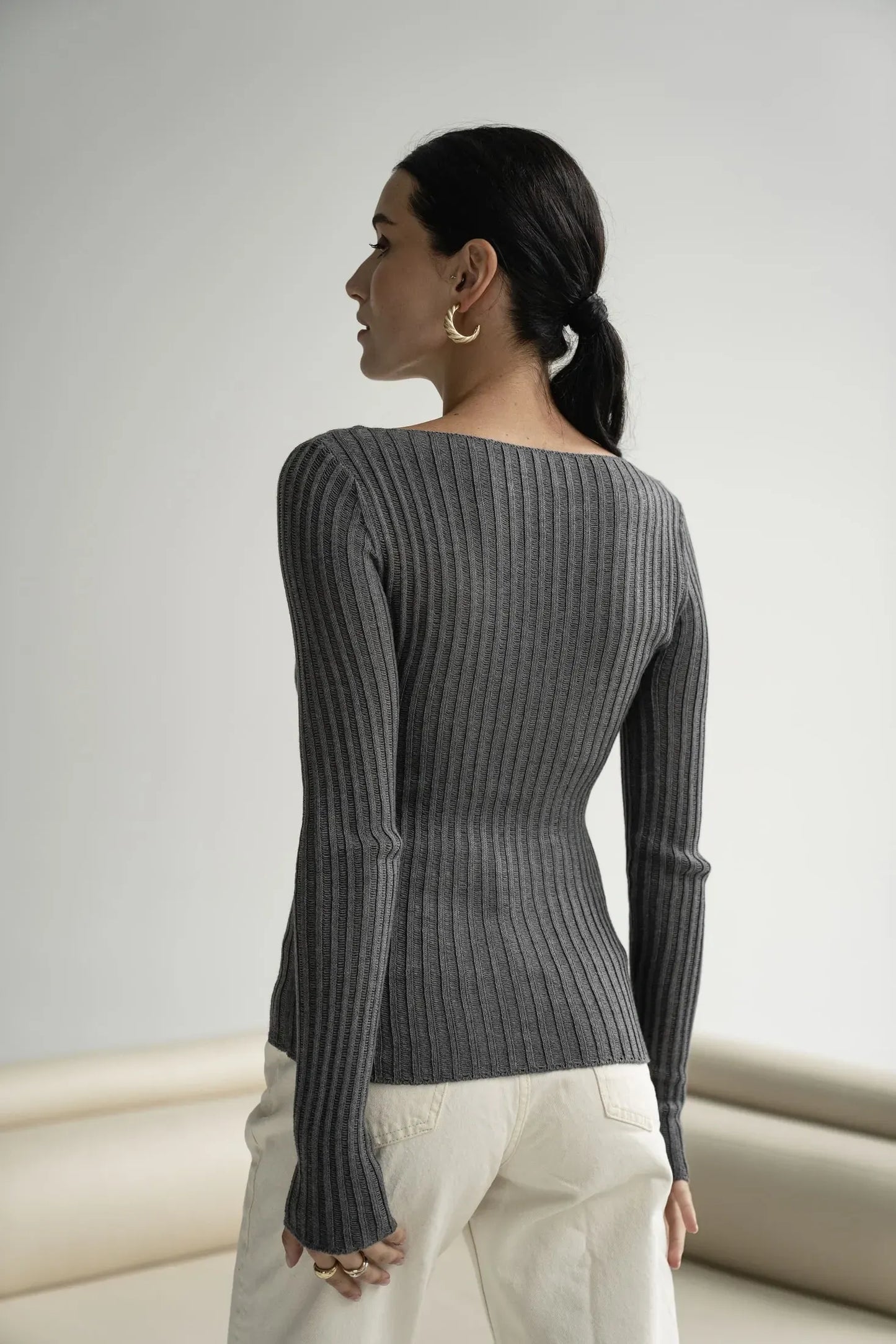 Wool Happen Лонгслів Gwen графітовий