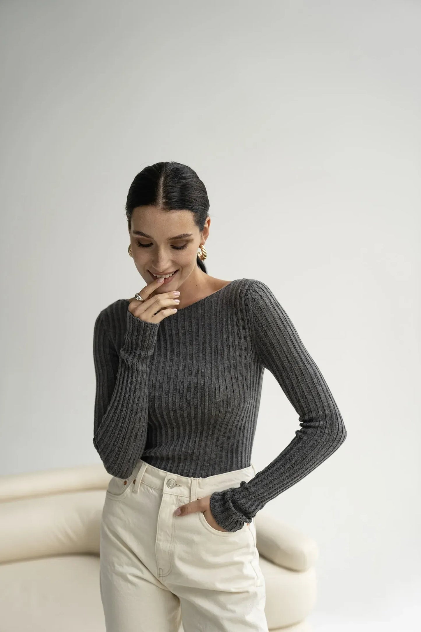 Wool Happen Лонгслів Gwen графітовий