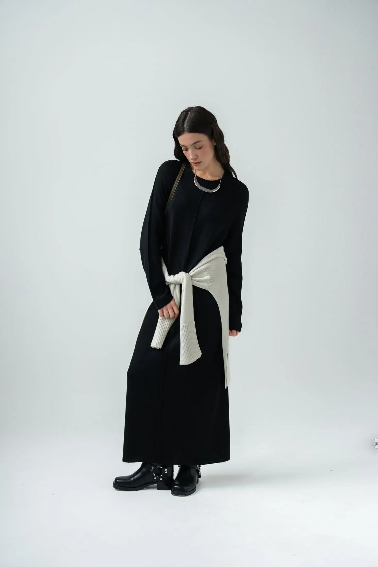 Wool Happen Сукня Beverly з круглим горлом чорна, XS