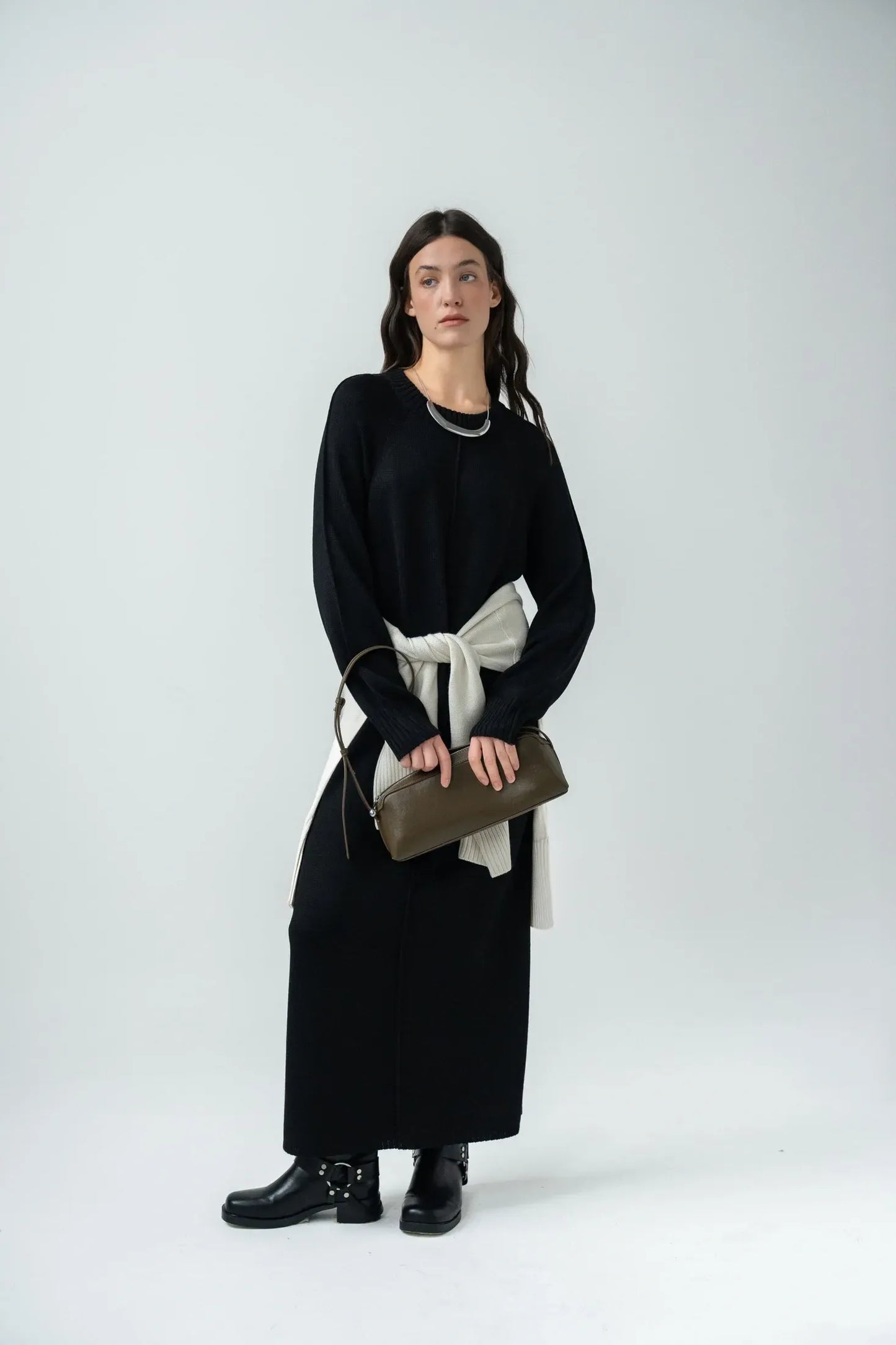 Wool Happen Сукня Beverly з круглим горлом чорна, XS