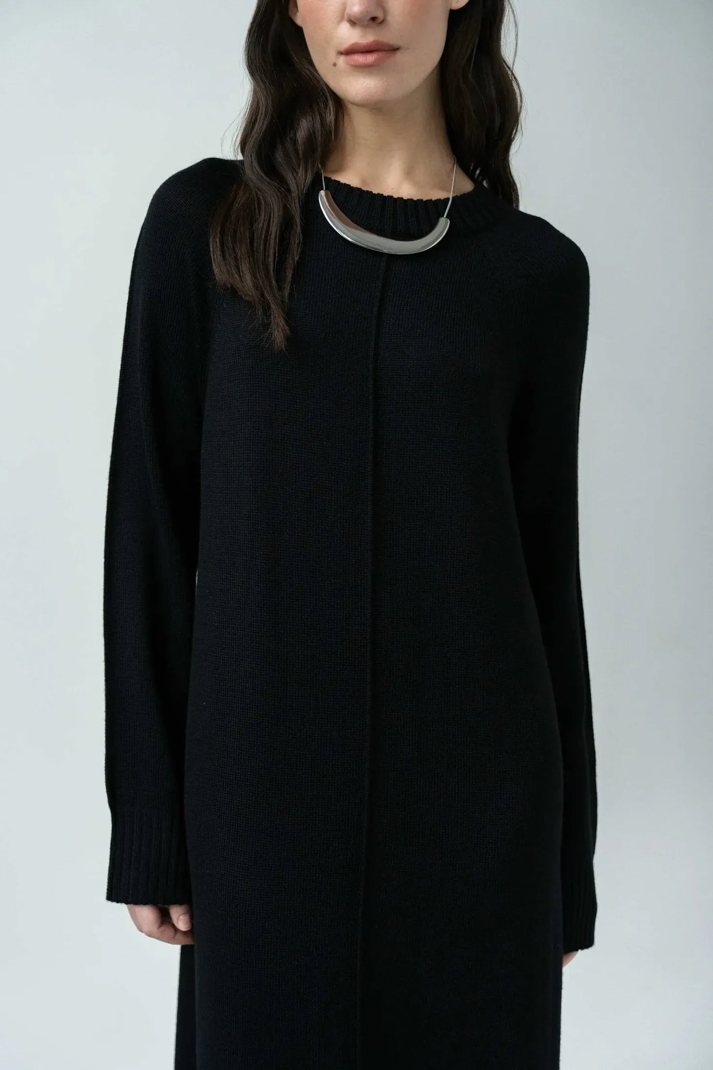 Wool Happen Сукня Beverly з круглим горлом чорна, XS