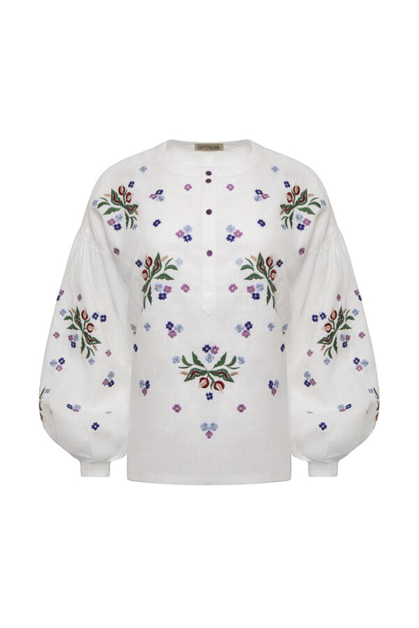 Gaptuvalnya Вишита блуза “Яворівський дивоцвіт” (кольоровий орнамент)