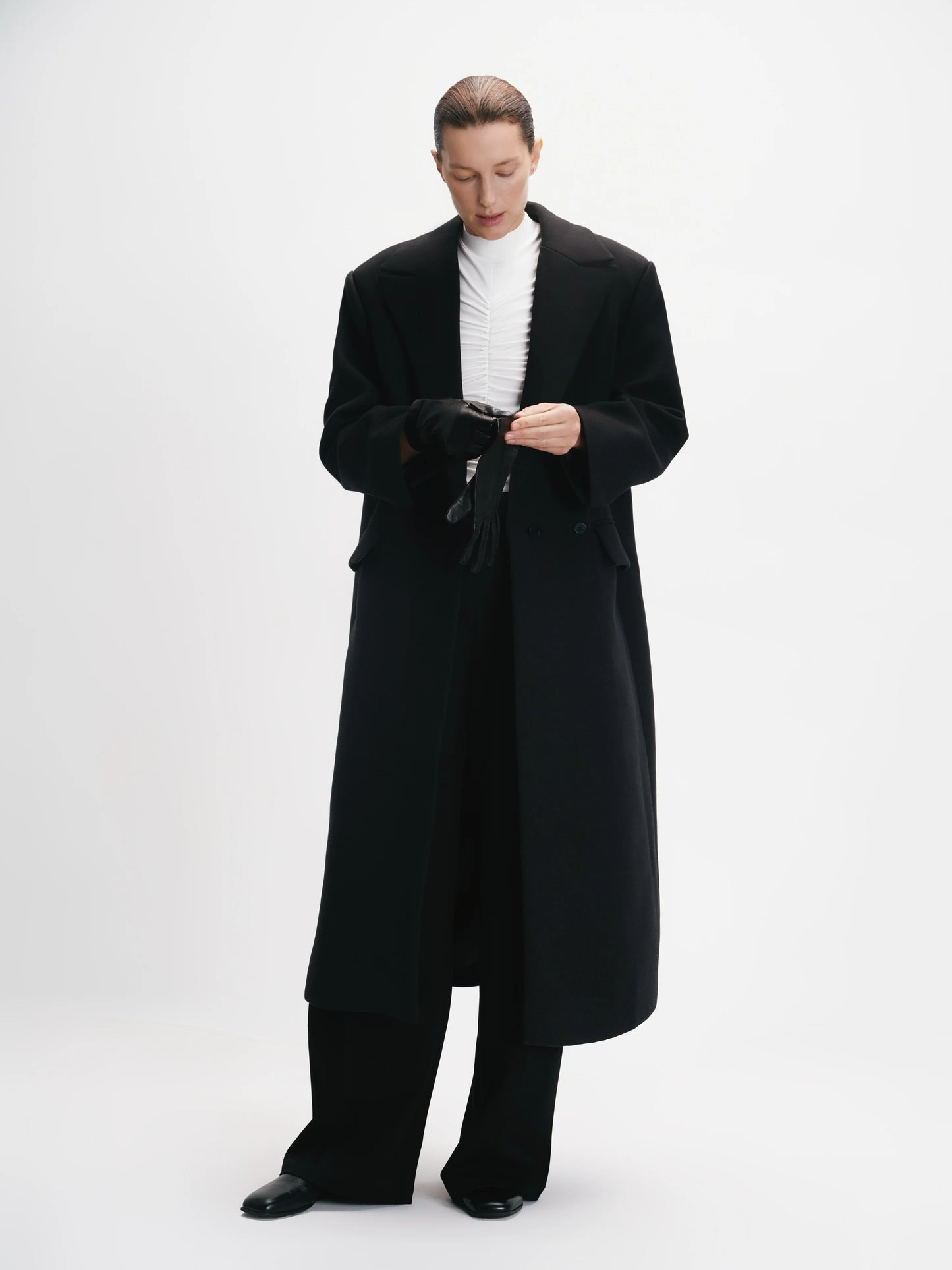 CICI COCO ПАЛЬТО ВОВНЯНЕ ПРЯМОГО КРОЮ ЧОРНЕ COUTURE