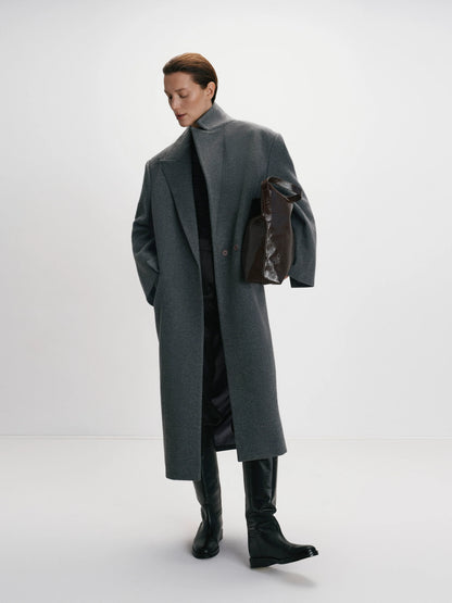 CICI COCO ПАЛЬТО ВОВНЯНЕ ПРЯМОГО КРОЮ СІРЕ COUTURE