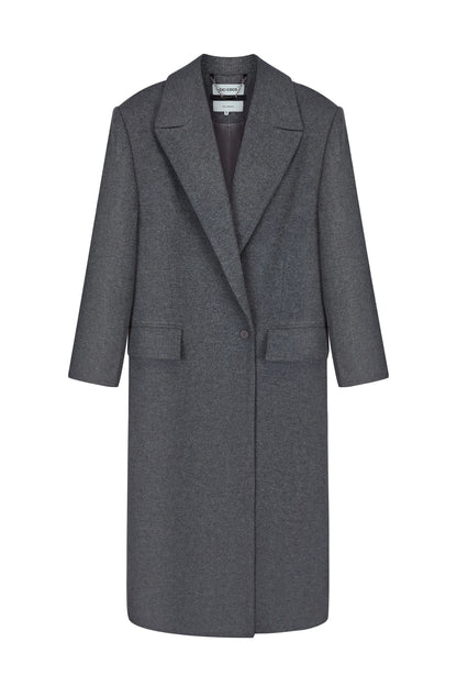 CICI COCO ПАЛЬТО ВОВНЯНЕ ПРЯМОГО КРОЮ СІРЕ COUTURE