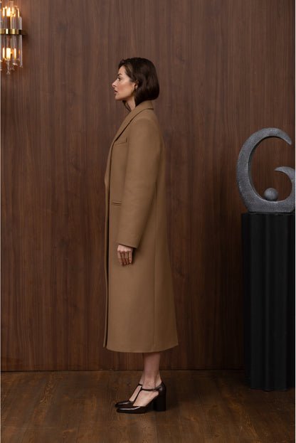 WONDER Вовняне пальто з об'ємними плечима бежевий