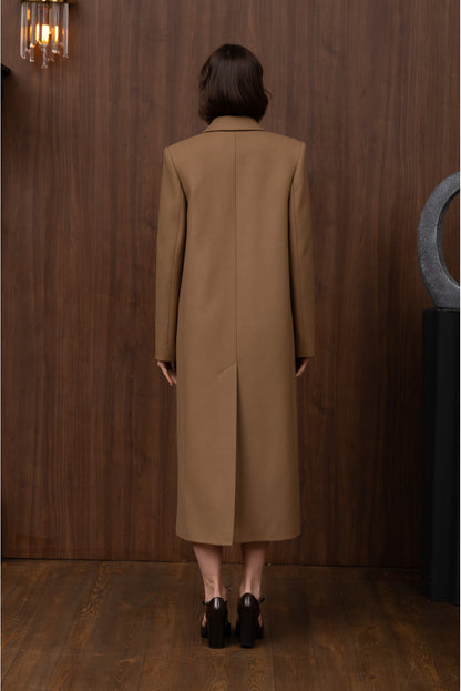 WONDER Вовняне пальто з об'ємними плечима бежевий