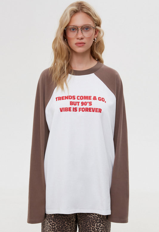 BE OM ЛОНГСЛІВ РЕГЛАН КОРИЧНЕВИЙ 90S VIBE