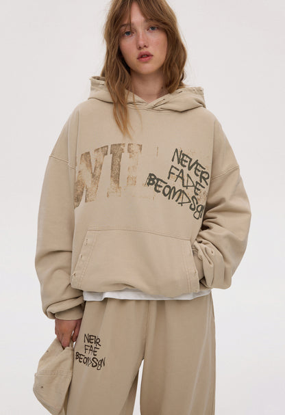 BE OM ХУДІ ОВЕРСАЙЗ ВИВАРЕНИЙ БЕЖЕВИЙ