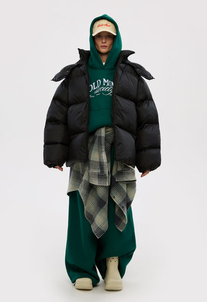 BE OM ПУХОВИК ОВЕРСАЙЗ ЧОРНИЙ