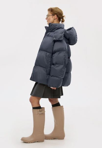 BE OM ПУХОВИК ОВЕРСАЙЗ ГРАФІТОВИЙ