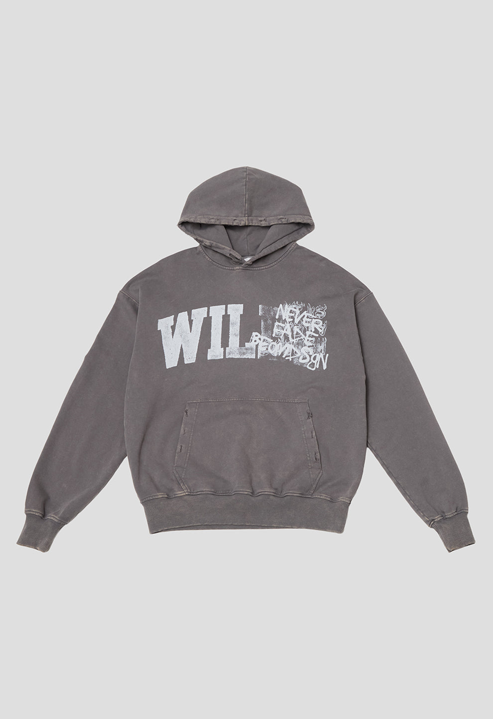 BE OM ХУДІ ОВЕРСАЙЗ ВИВАРЕНИЙ СІРИЙ