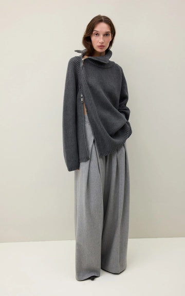 COOSH Светр oversize з високим коміром та блискавкою