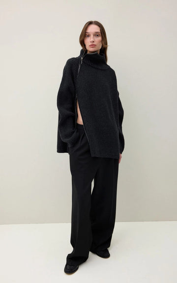 COOSH Светр oversize з високим коміром та блискавкою