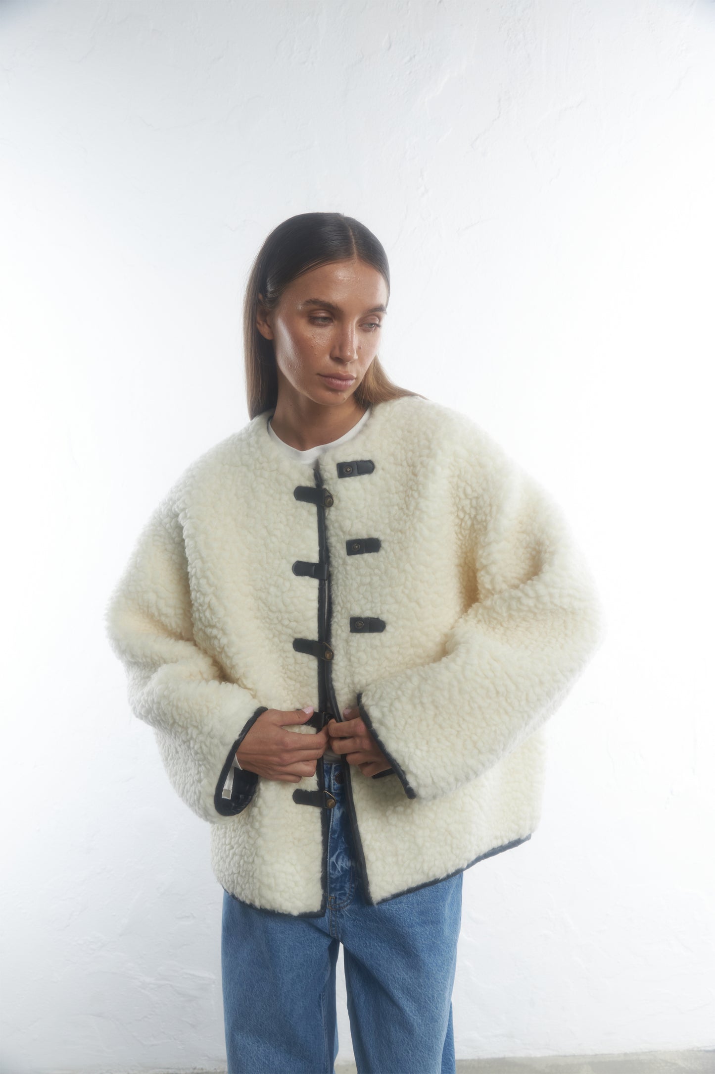 BAZHANE ЕКО-ШУБА ОВЕРСАЙЗ ІЗ ЗАСТІБКАМИ